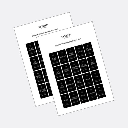 Stylish Kitchen Labels ( 5x3 )