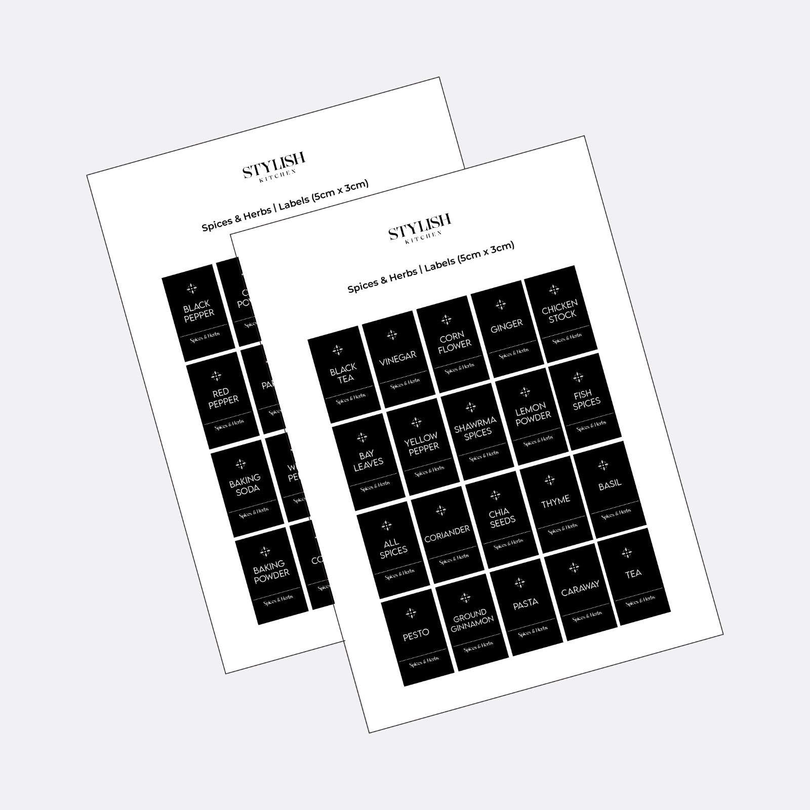 60 Labels Stylish Kitchen ( 5x3 )