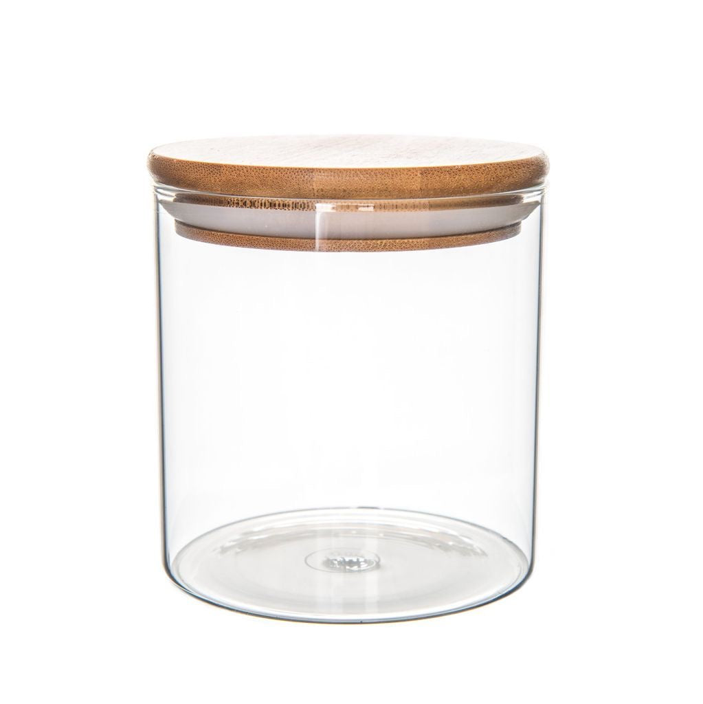 10cm Circle Storage Glass Jar With Bamboo Lid