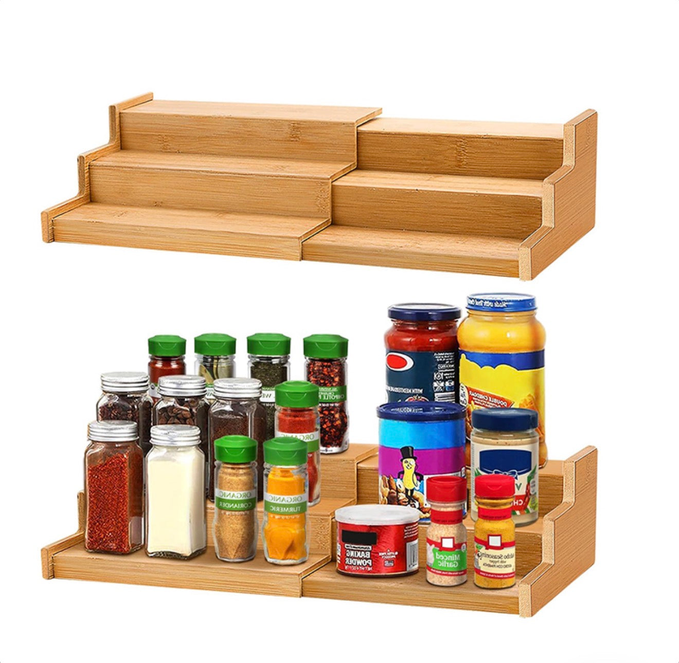 Bamboo 3-Tier Spice & Kitchen Organizer