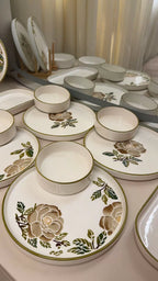 14pcs Flower Ceramic Breakfast Set