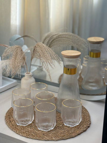 7pcs set of Glass Bottle With 6 Cups