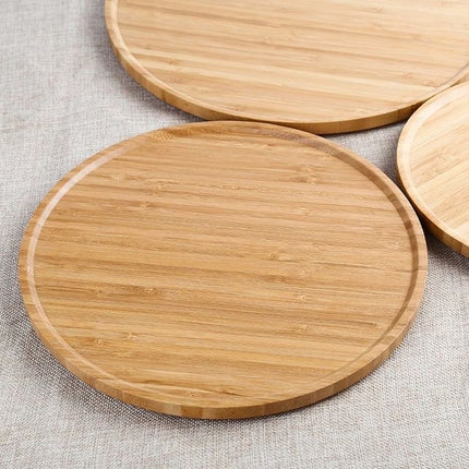 3pcs-Circular Bamboo Serving Trays