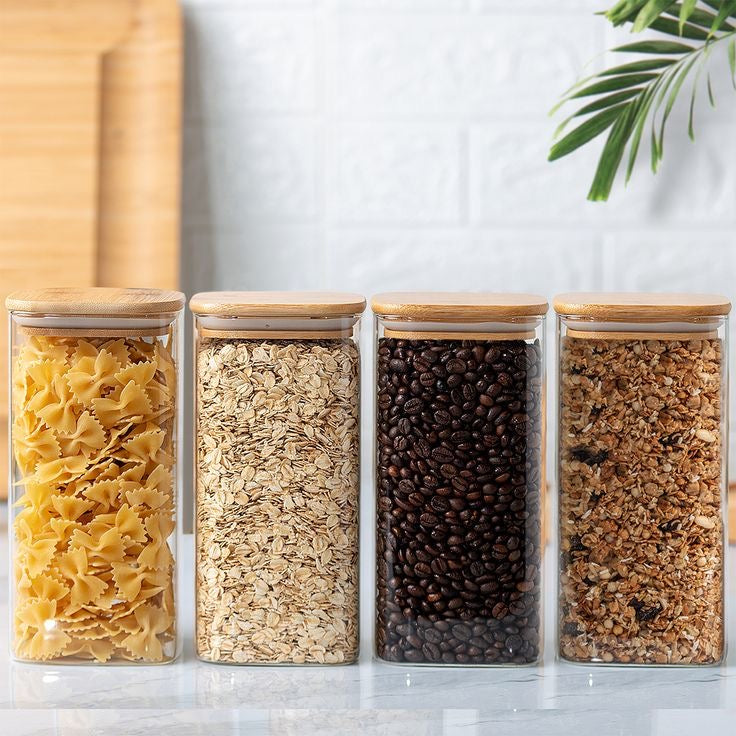 Square Glass Jars with lid