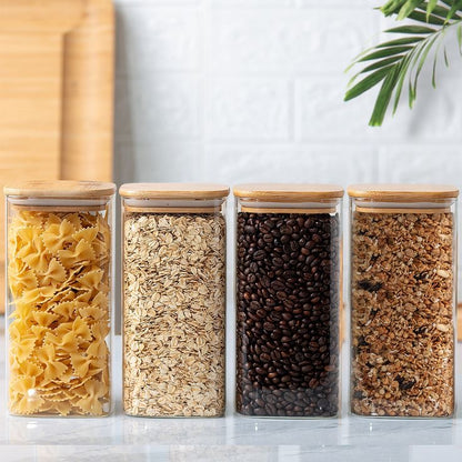 Square Glass Jars with lid