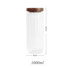 1000ml Glass Storage Jar With Wooden Lids