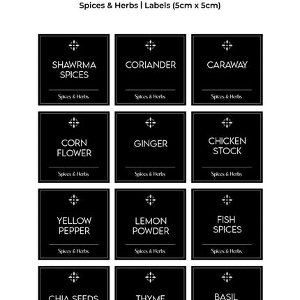 Stylish Kitchen Labels ( 5x5 )