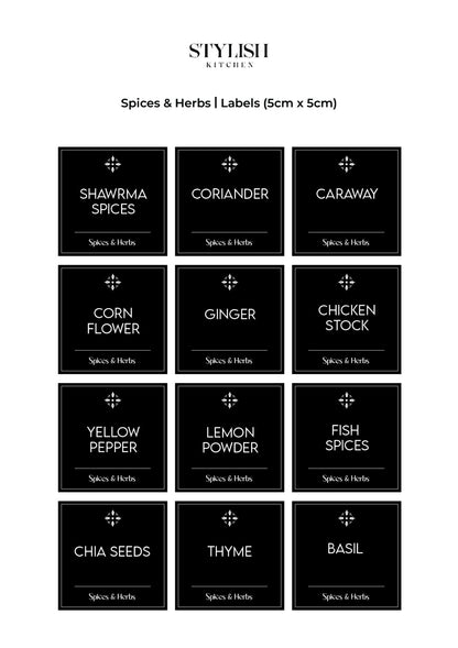 Stylish Kitchen Labels ( 5x5 )