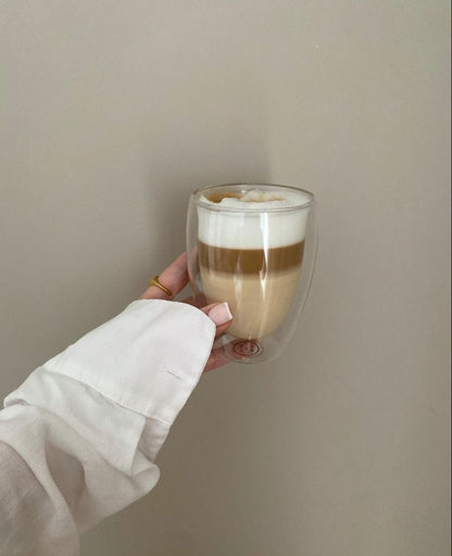 1pcs 450ml Double Glass Cup