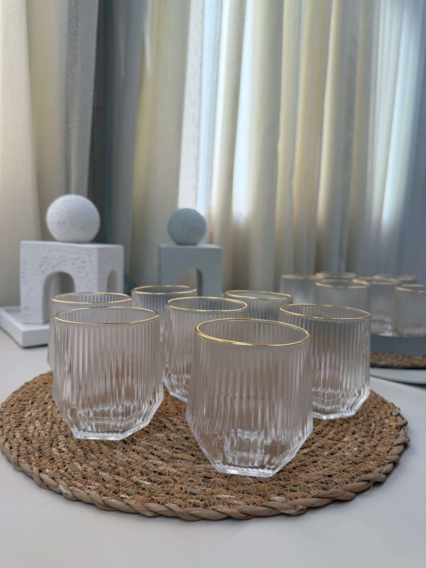 12 pcs Cups With Gold Rim