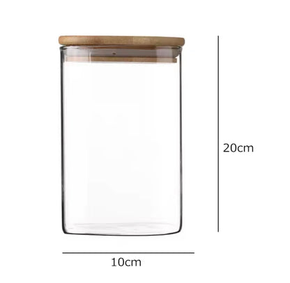 1.5 L Glass Storage Jar with Bamboo Lid