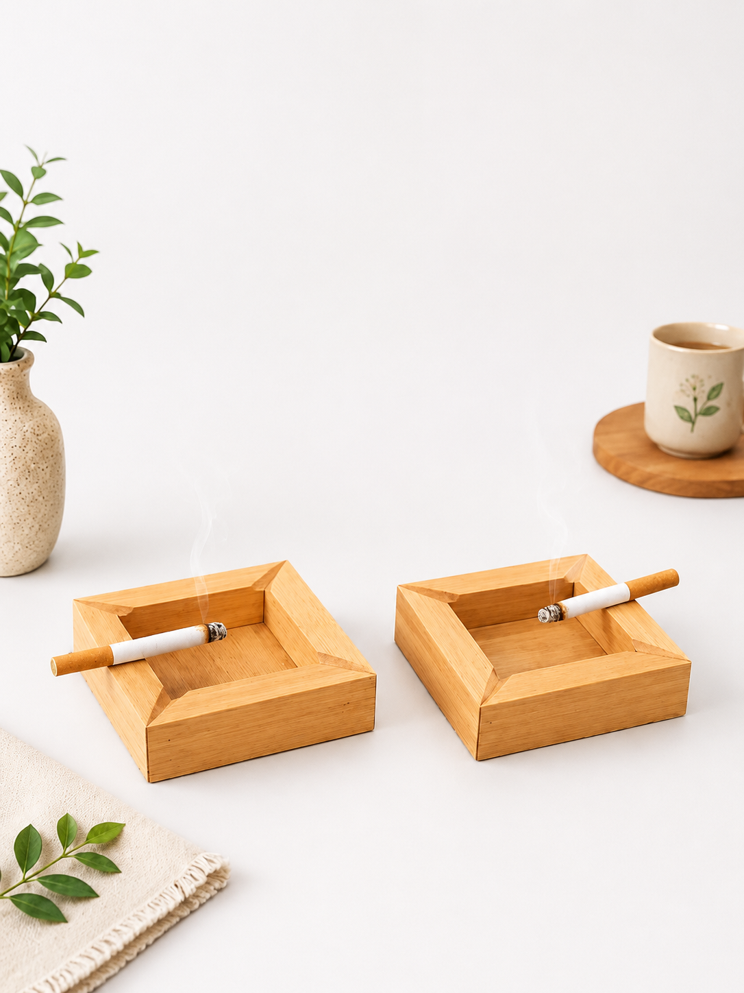 2 pcs Wooden Ashtray 🌿