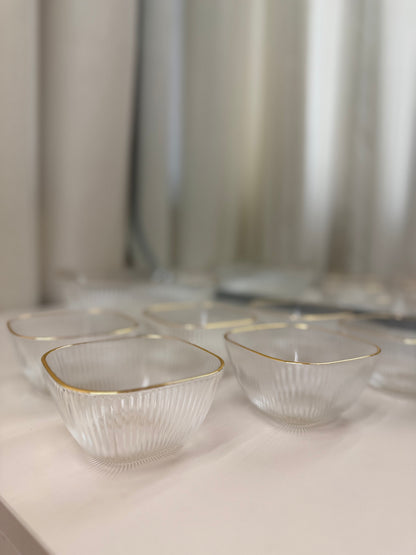 Elegant Ribbed Glass Serving Set