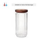 1300ml Glass Storage Jar With Wood Lids