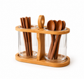 Elegant Bamboo & Acrylic Utensil Holder
