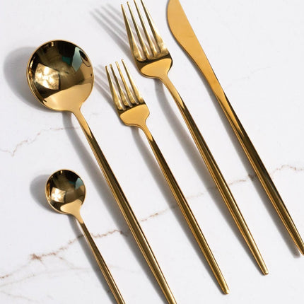 30pcs Gold Stainless Steel Cutlery Set