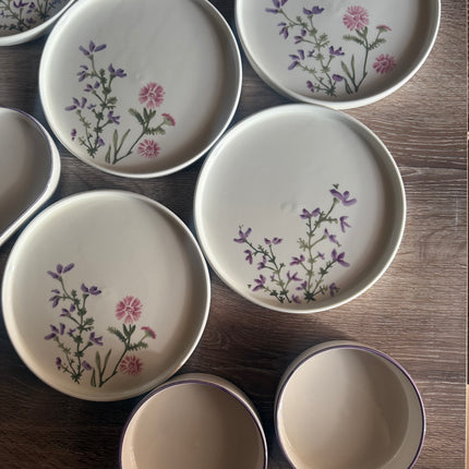 Purple Flower Ceramic Set