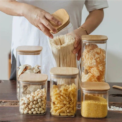 Square Glass Jars with lid