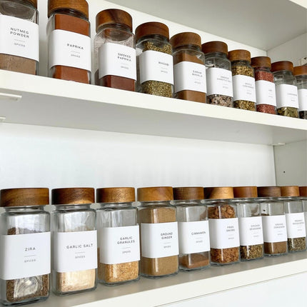 Glass Spice Jars With Bamboo Lids