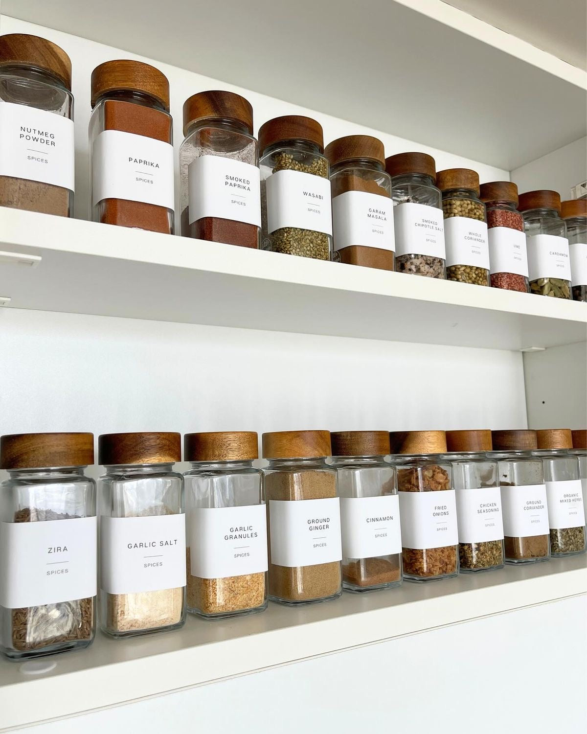 Glass Spice Jars With Bamboo Lids