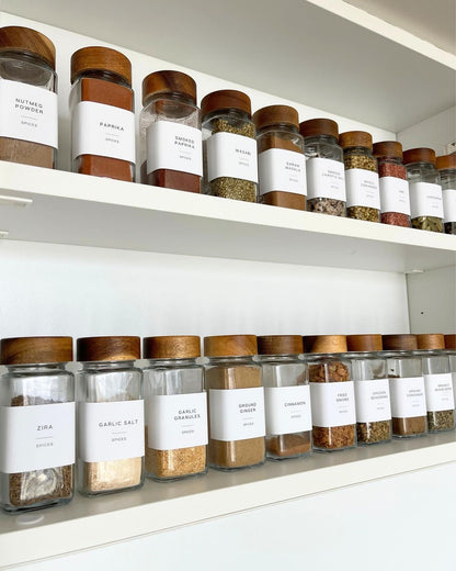 Glass Spice Jars With Bamboo Lids