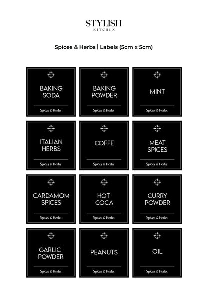 Stylish Kitchen Labels ( 5x5 )