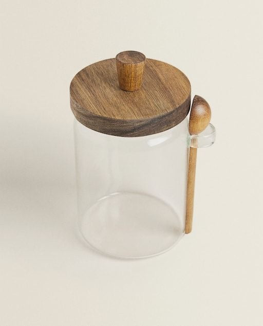 Glass Jar with Wood Spoon