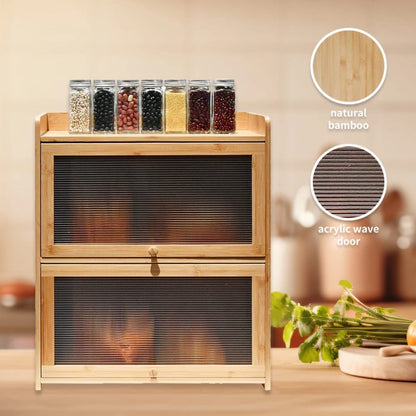 Bamboo Bread Storage Box – Double Layer Design