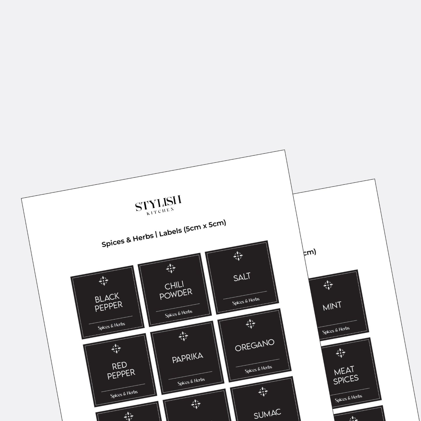 Stylish Kitchen Labels ( 5x5 )