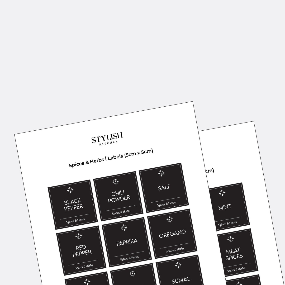 Stylish Kitchen Labels ( 5x5 )