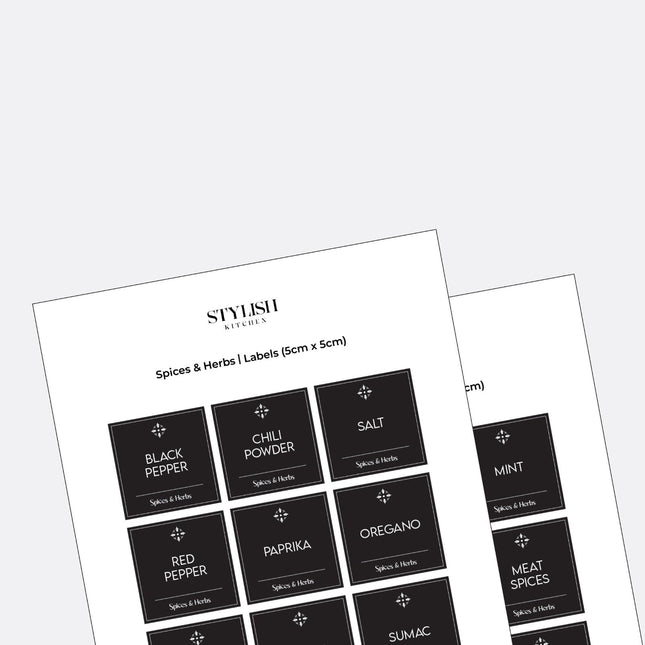 Stylish Kitchen Labels ( 5x5 )