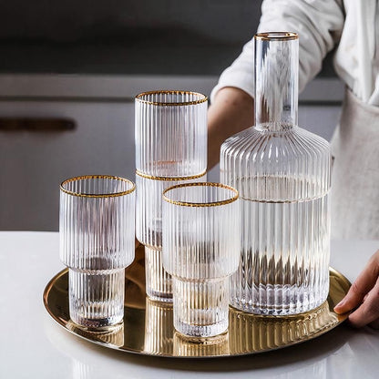 Luxury Ribbed Glass Set – 6 Pieces