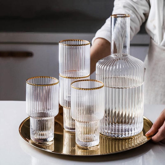 Luxury Ribbed Glass Set – 6 Pieces