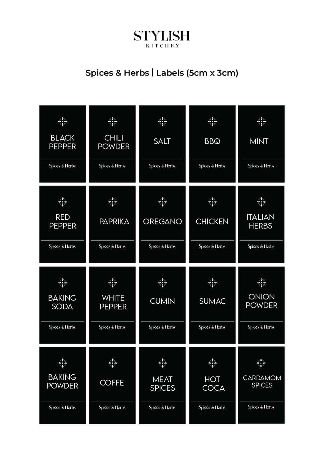 60 Labels Stylish Kitchen ( 5x3 )