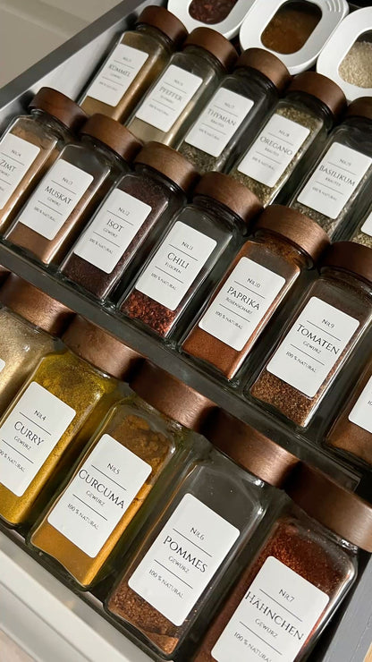 Glass Spice Jars With Bamboo Lids