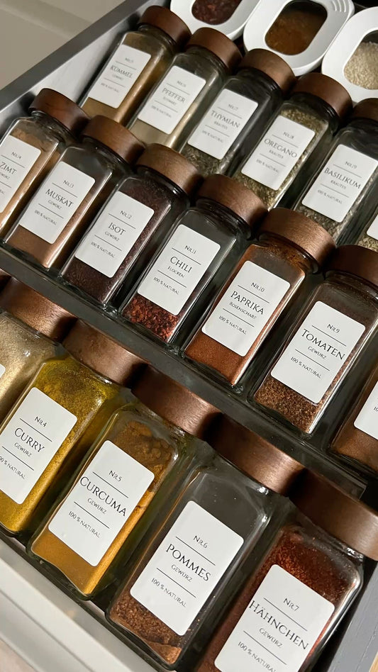 Glass Spice Jars With Bamboo Lids