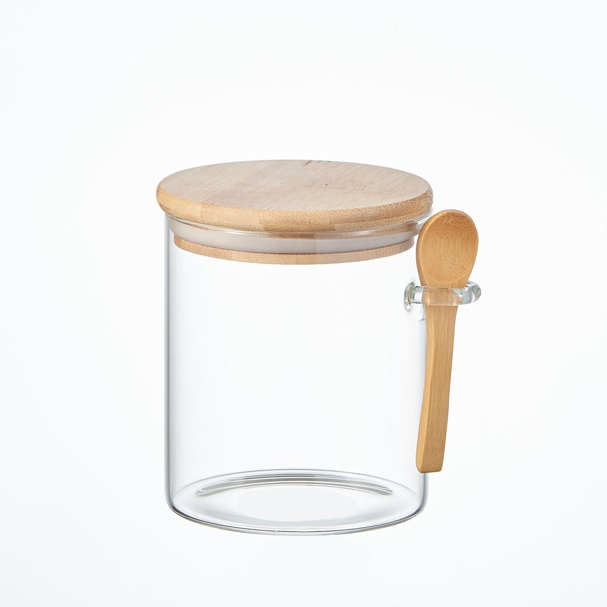 12pcs - Glass Storage Jar with Bamboo Lid & Spoon