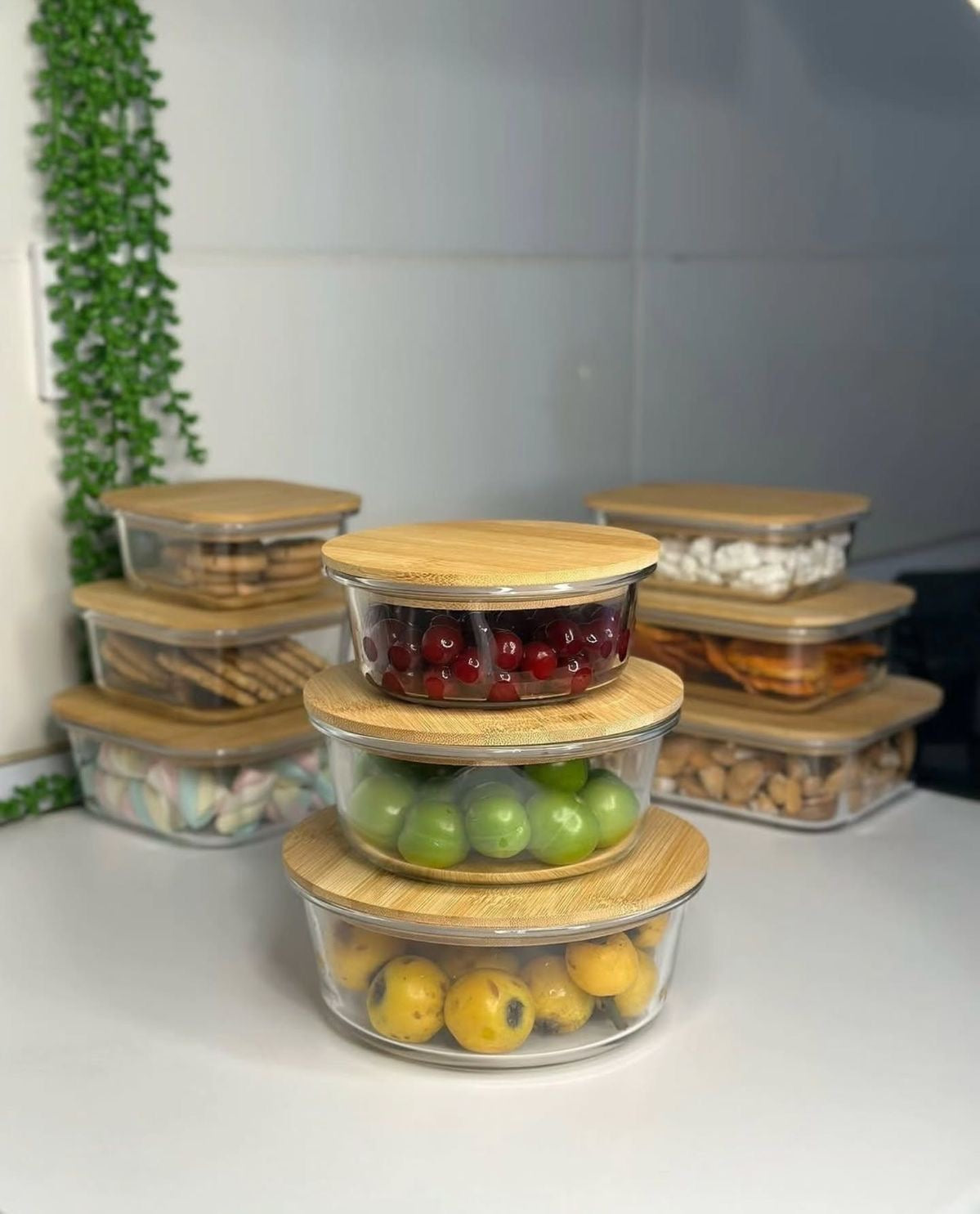 Set of 3 Glass Tuperware