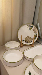 14pcs Flower Ceramic Breakfast Set