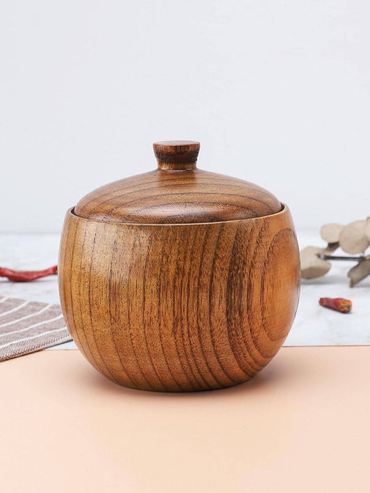 1pcs-Sugar bowl with wooden spoon