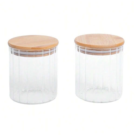 Wood Glass Jar with wooden lid