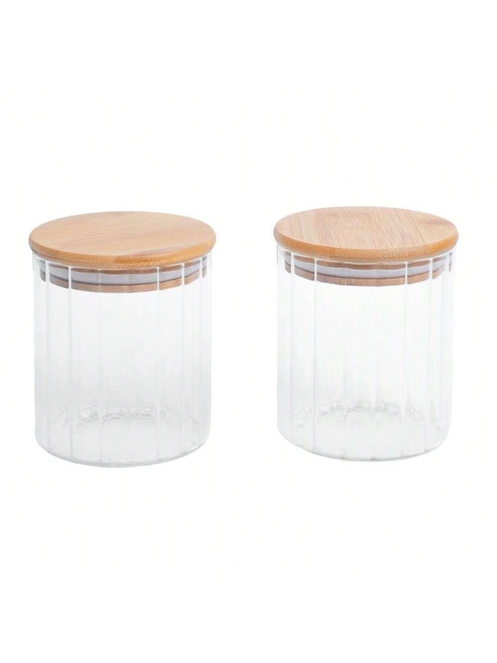 Wood Glass Jar with wooden lid
