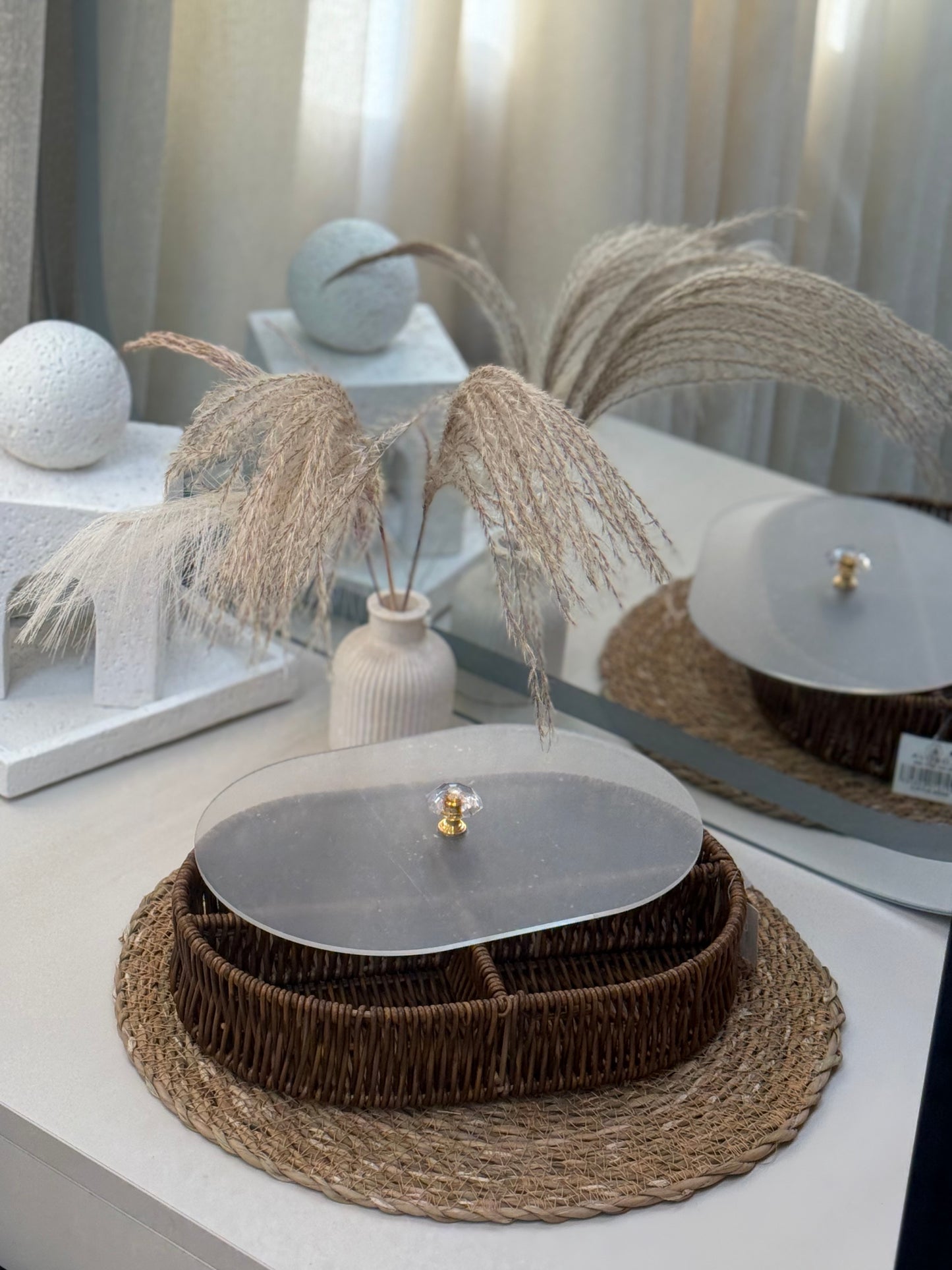 Woven Tray with Cover