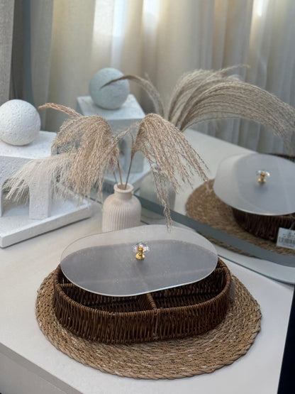 Woven Tray with Cover