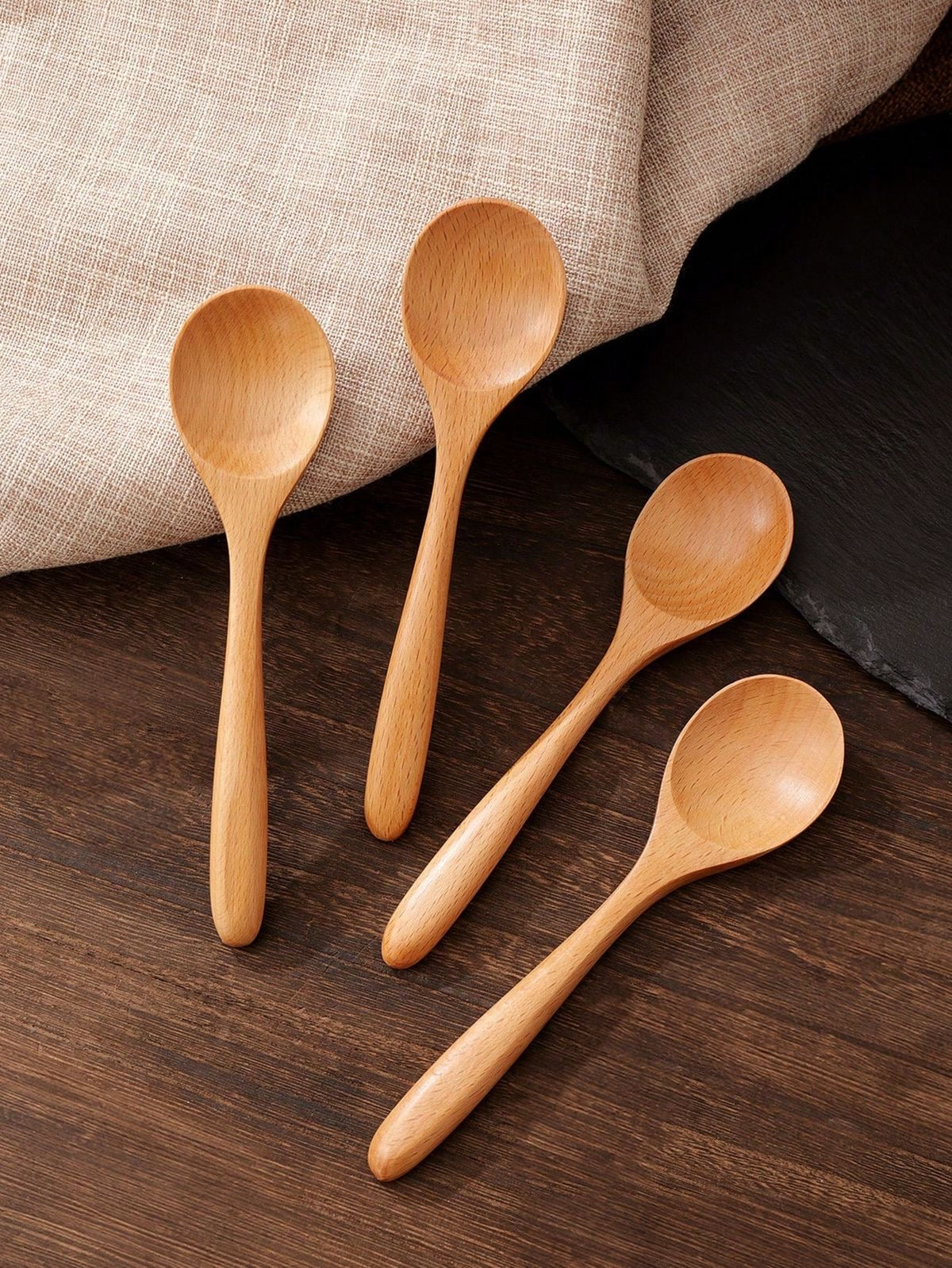 Set of small wood spoons