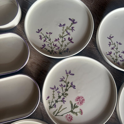 Purple Flower Ceramic Set