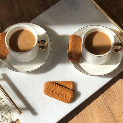 Coffee and Tea Cups with Gold Handel