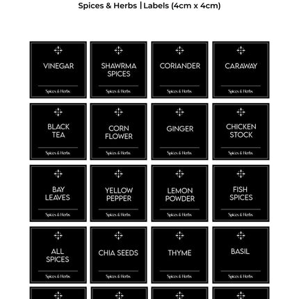 Stylish Kitchen Labels (4x4)
