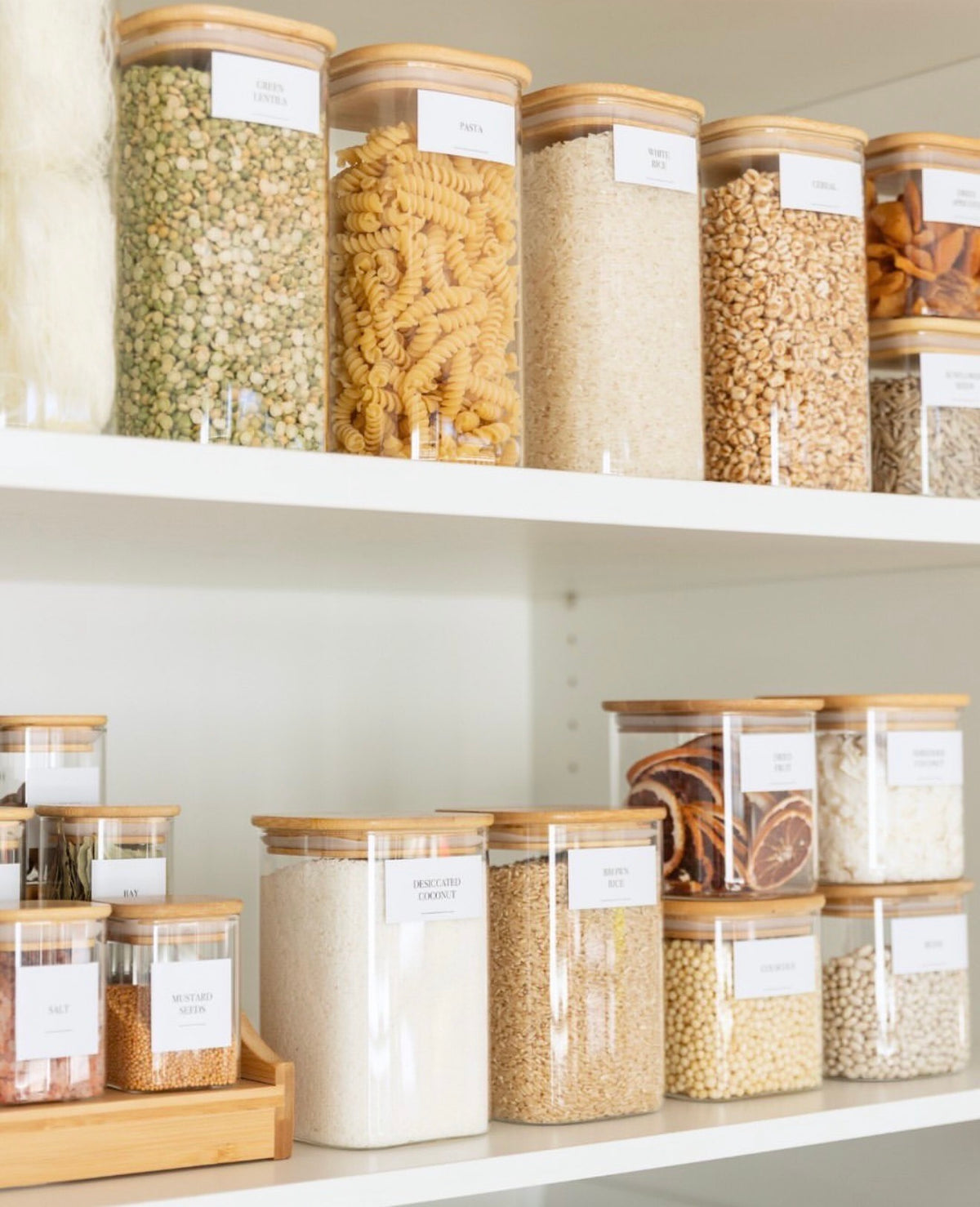 Stackable Glass Storage Jar with Bamboo Lids