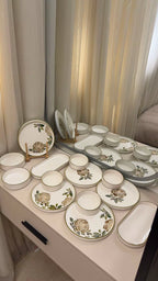 14pcs Flower Ceramic Breakfast Set